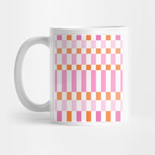 Pink and Orange Checkered Pattern Mug